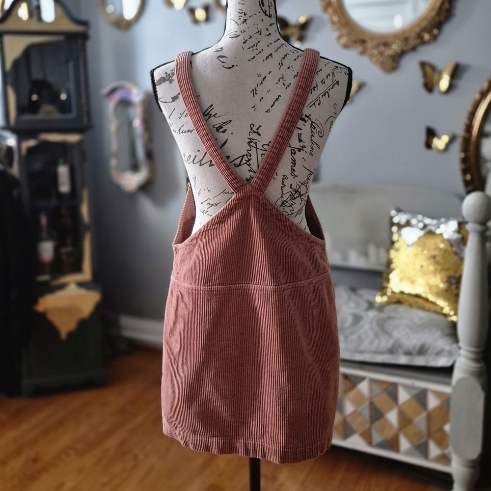 Forever 21 90s-Vibe Blush Corduroy Zip-Up Dress Medium - Picture 5 of 10